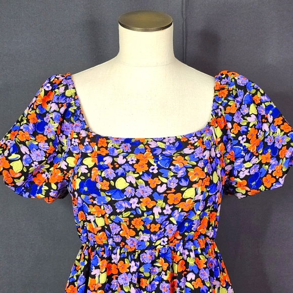 Umgee Floral Puff Sleeve Dress - Picture 3 of 7